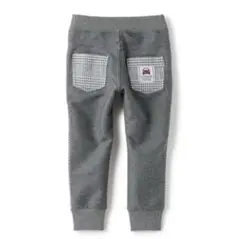 130センチ　kladskapチェック前後切替ロング丈裾リブパンツ最終値下げ