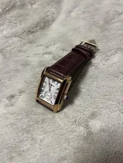 クォーツ腕時計 ダークブラウンレザー