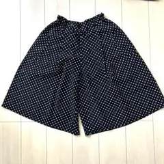 KUMIKYOKU PURETE ネイビー 水玉模様 ガウチョパンツ