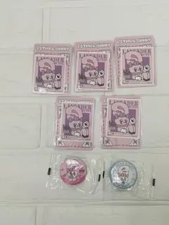 くら寿司　缶バッジ　リボンバニー　エスターバニー　オリジナルステッカー