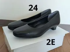 ing　3cmヒール　黒パンプス　24　イング