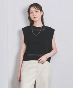 UNITED ARROWS メッシュ ノースリーブ ニット
