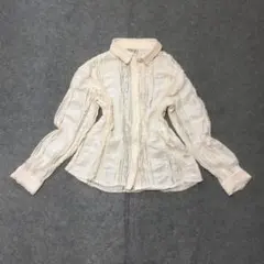 総レース シアーシャツ ブラウス オフホワイト y2k フェアリーグランジ