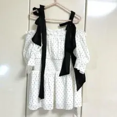 N*i様 INGNI♡肩リボンドットデザインブラウス