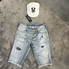 TRUE RELIGION デニムハーフパンツ キャップ セットのサムネイル