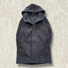 美品✨ロングコート アウター グレー 3L ビックサイズフード付き カジュアル