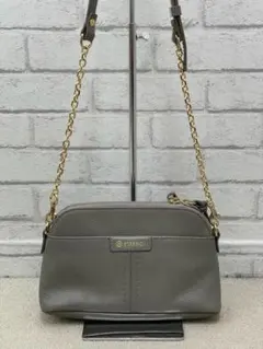 (L02655) russet レザー チェーンショルダーバッグ ウォレット