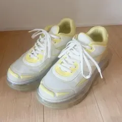 SHOES 53045 厚底スニーカー 27cm相当 イエロー 箱ありのサムネイル