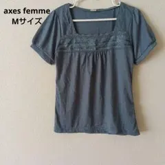 axes femme　トップス　グリーン系半袖 レースディテール Mサイズのサムネイル