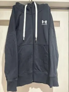 【美品】アンダーアーマー 裏起毛ジップパーカー ブラック LGサイズ