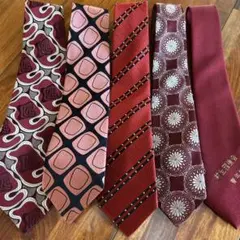 ネクタイ　赤５本セット
