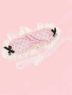 ピンク レース ヘッドドレス 水玉 地雷 handmade