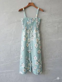 水色 花柄 ノースリーブワンピース 140cm