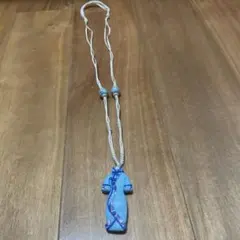 青色チャイナドレス風ペンダントネックレス
