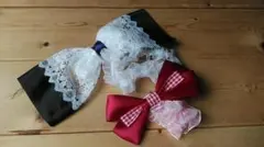 ワンちゃんネコちゃんのフリルゴム首飾り2個セット