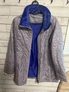 L.L.Bean キルティングダウンジャケット グレー・青　L 14-16