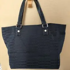 @88）FAUCHON ブラック ロゴトートバッグ