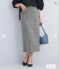 キチントボトムス Iライン チェック スカート　36