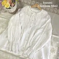 アルバロッサ インポートロッサ 7分袖 シアーシャツ レース 刺繍 44