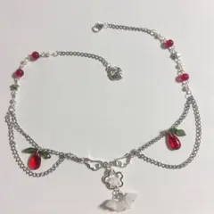 ハンドメイド 苺 ネックレス