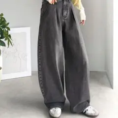 classicalelf カーブタックデニム パンツ L ブラック