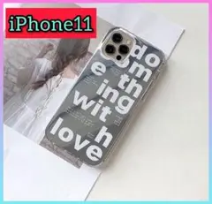 【限定特価】iPhoneケース iPhone11 ミラーデザイン英字ロゴ