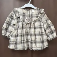 tete a tete バースデイ　チェック柄ブラウス 95 刺繍