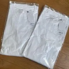 GU クルーネックT（長袖） S ホワイト 2枚セット