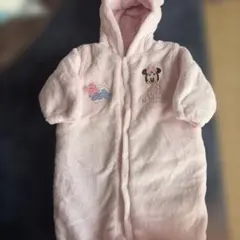 ミニーマウス フリースロンパース ピンク 95cm