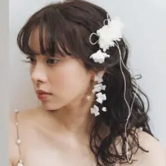 coussinet fleur 2way ピアス 9㎝ クシネ　フルール