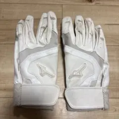 ミズノ バッティンググローブ 両手用 ホワイト 野球
