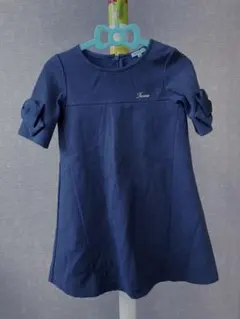 美品　トッカ　ワンピース　リボン　110cm 紺色　ネイビー