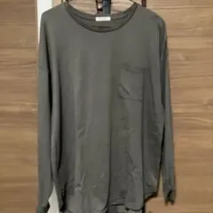 ダークグレー 長袖Tシャツ ポケット付きのサムネイル