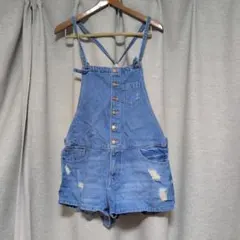 ZARA デニムショートオーバーオール