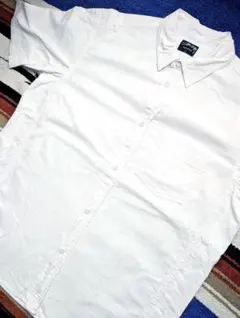 90s-00s OLD Stussy USA製 半袖シャツ ホワイト シャドウ柄のサムネイル