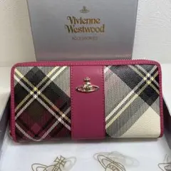 Vivienne Westwood 長財布 ピンク チェック柄　☺︎