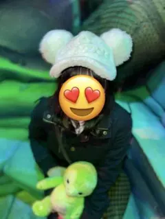 ホワイト耳付きキャップ