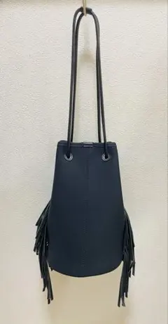 YAHKI フリンジ バケツ型バッグ(BLACK)