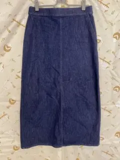 ユニクロ　UNIQLO ダークデニム スリット入りタイトスカート