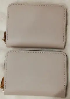 ライトグレー 合成皮革 カードケース2個