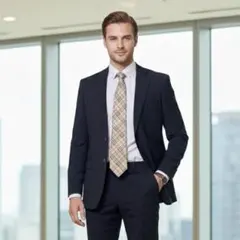 美品★Salon de GW セットアップスーツ 上下M-L 　ストレッチ 黒