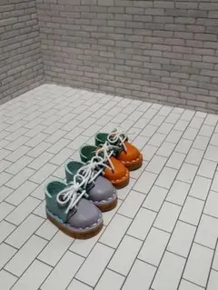 Dねんどろいどどーる用 本革シューズ オレンジ✖️ミント ラベンダー