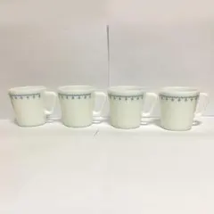 パイレックス スノーフレイク ミルクガラス マグ ４点１セット #001のサムネイル