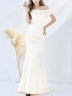 Donia Quinn オフショルロングドレス ホワイト