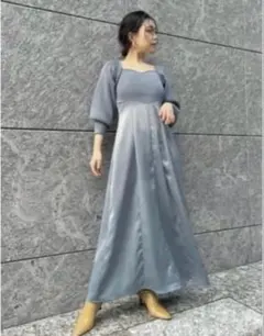 FRAY I.D スクエアーネックコンビワンピース