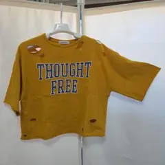 WEGO ダメージ加工 Tシャツ マスタードイエローのサムネイル