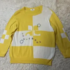 クレージュ Courreges ビッグロゴ ニット 希少　y2k レモンカラーのサムネイル