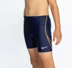 ナイキ スクール水着 男の子 キッズ ミドル丈 ノーコン×ゴールド 130cm