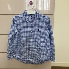 ラルフローレン　長袖シャツ 4T 110 チェック　青　白　セレモニー