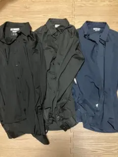 3枚セットZARA ブラック スリムフィット シャツ L